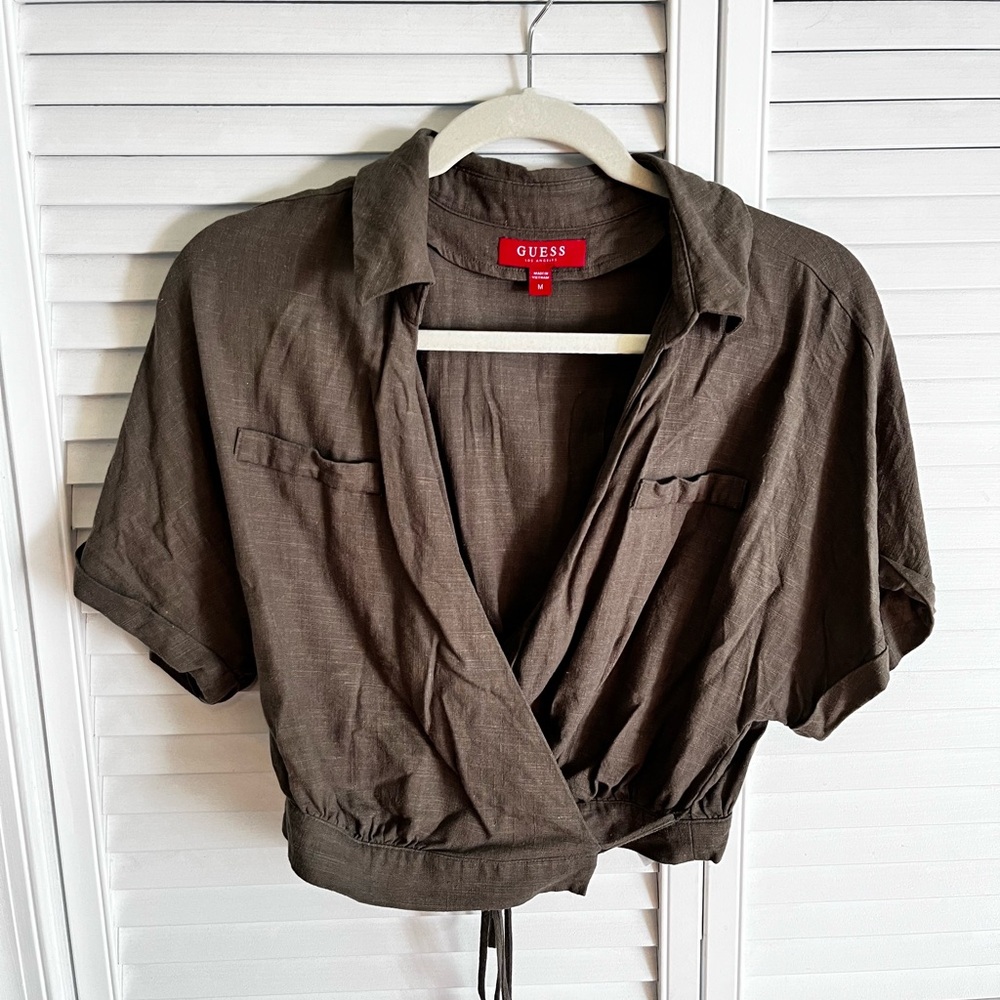 Guess Militar Green Casual Shirt Size M